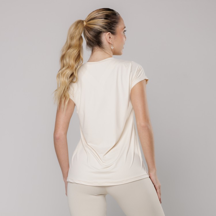 Blusa Fitness Leve com Proteção UV Bege