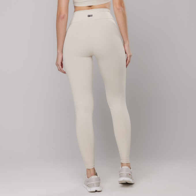 Legging Fitness Cós Transpassado Bege