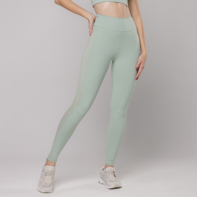 Legging Fitness com Detalhe na Lateral Verde Claro