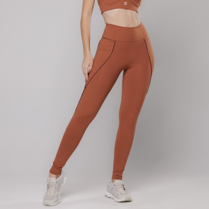 Legging Fitness com Bolso Marrom