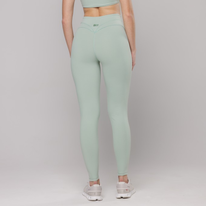 Calça Legging Fitness com Costura Verde Claro