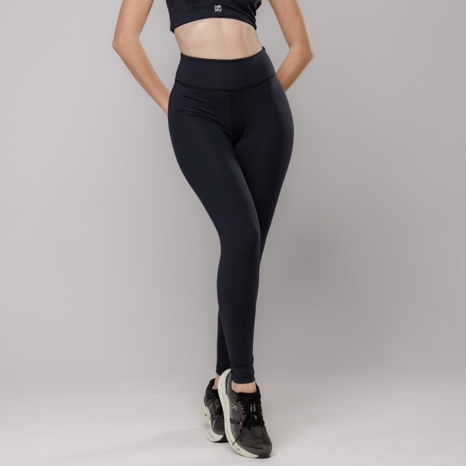Calça Legging Fitness com Costura Preto