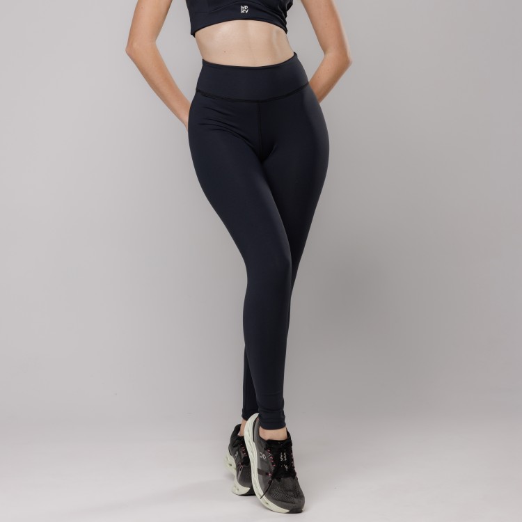 Calça Legging Fitness com Costura Preto
