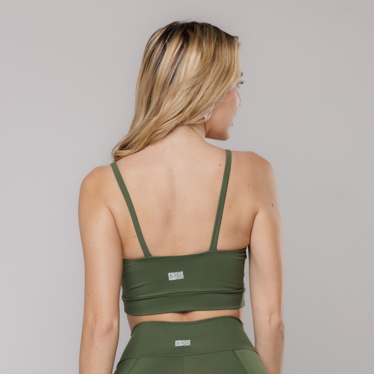 Top Fitness com Alças Finas Verde Escuro